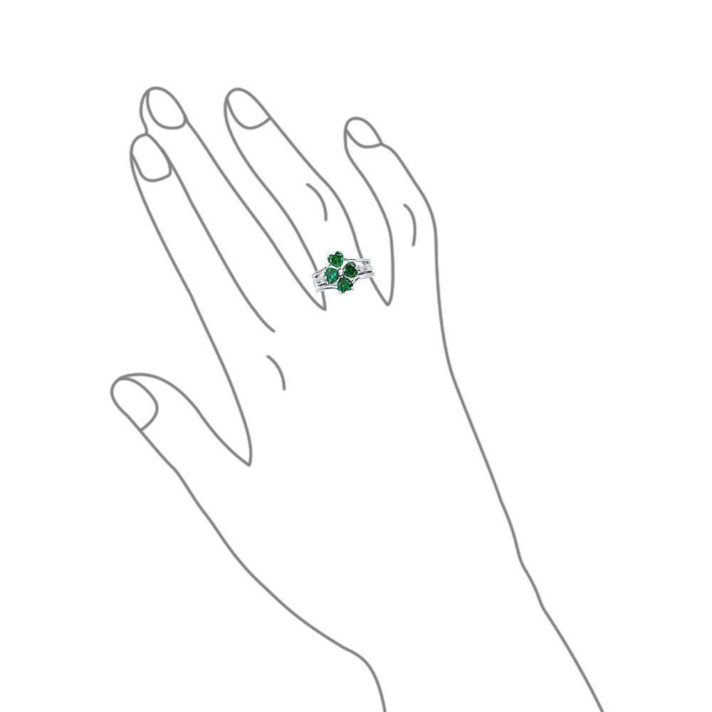 新着商品 セントパトリックシャムロックアイリッシュグリーンCZフラワーラッキー四つ葉のクローバーは 女性のティーン.925スターリングシルバーキュービックジルコニアのために設定リングをインセット