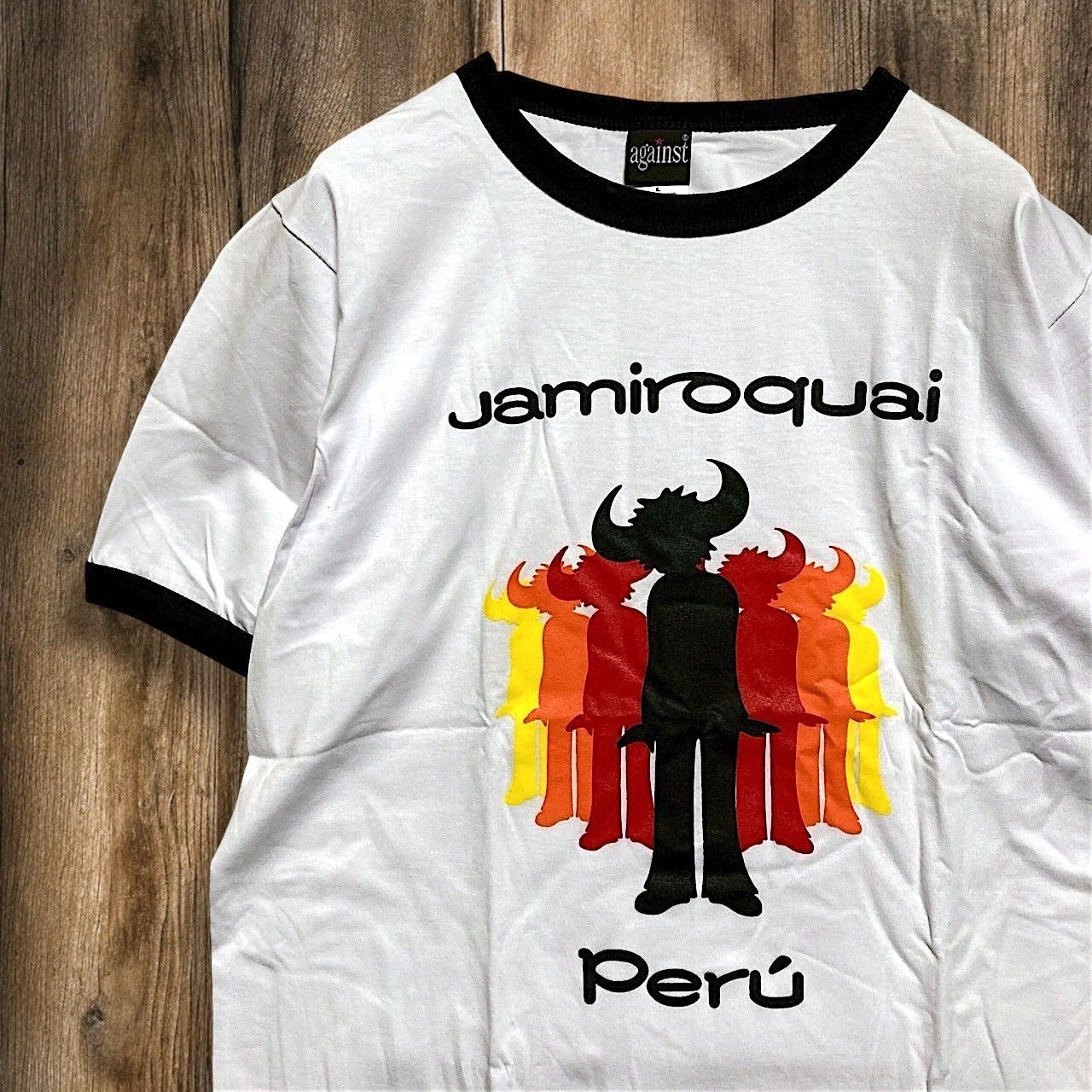 ビンテージ jamiroquai tシャツ 古着 バンド リンガー Tシャツ 白