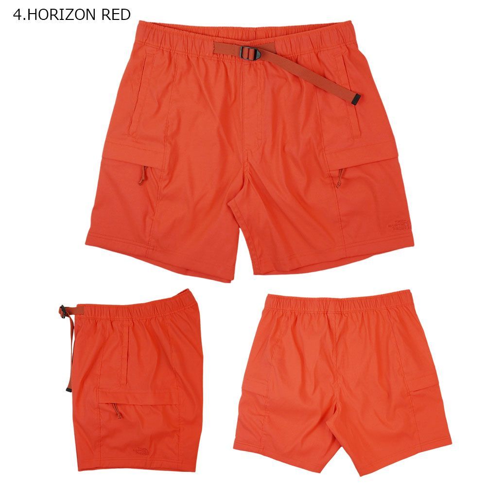ノースフェイス THE NORTH FACE メンズ ショーツ USA企画 日本未入荷 M CLASS V BELTED SHORTS メンズ クラス ブイ ベルテッド ショート パンツ HORIZON RED ズボン ハーフパンツ ロゴ アウトドア キャンプ