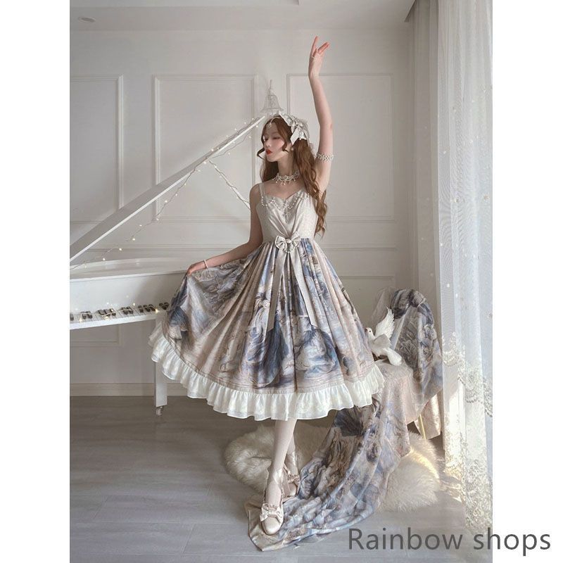 Lolita 油絵風ワンピース