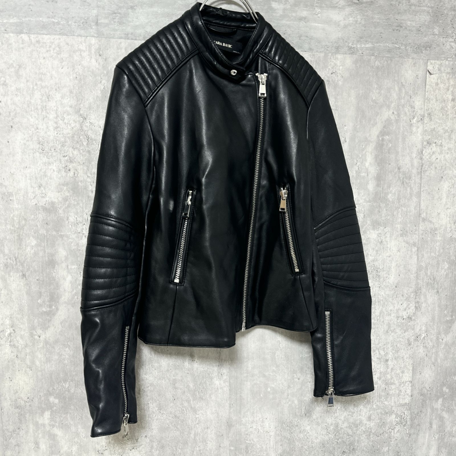 ZARA BASIC ザラ ベーシック ライダース シングル US Sサイズ ブラック