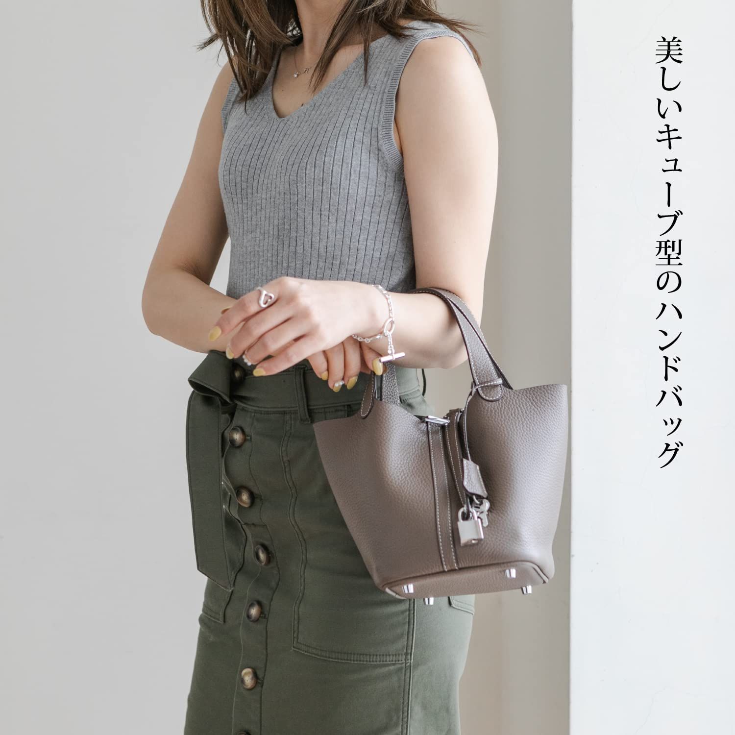 クロシェット カデナ Sサイズ 大人 ハンドバッグ キューブ型 本革 レンヌ RENNES レディース イマイバッグ 1977 since RENNES-S BAG IMAI