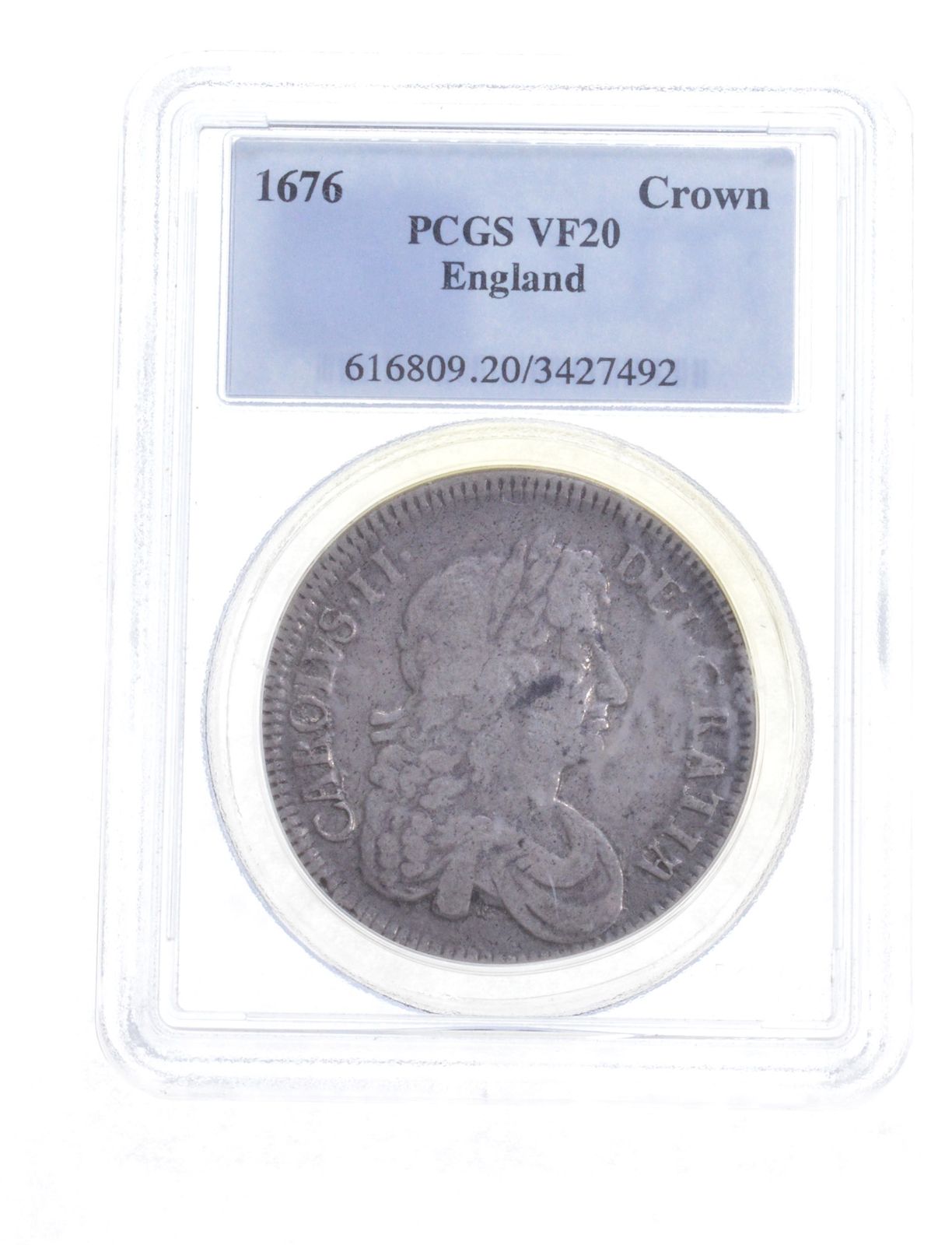 VF20 1676 イギリス 1クラウン - グレード PCGS