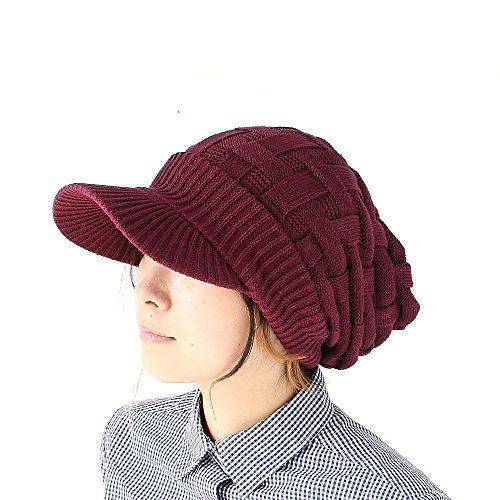 バーガンディ ウール ニット キャスケット バーガンディ ウール ニット キャスケット バーガンディ ウール