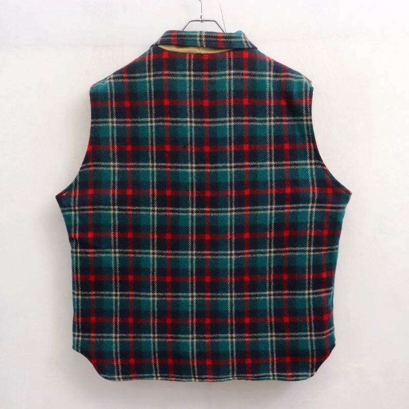 70s USA製 vintage WOOLRICH リバーシブル B面チェック柄 ベスト