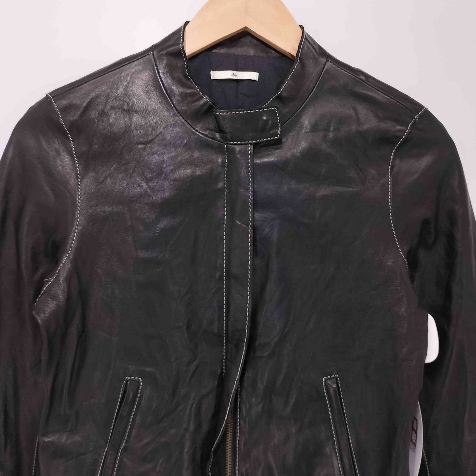 シップス SHIPS シープスキン シングル ライダース レザー