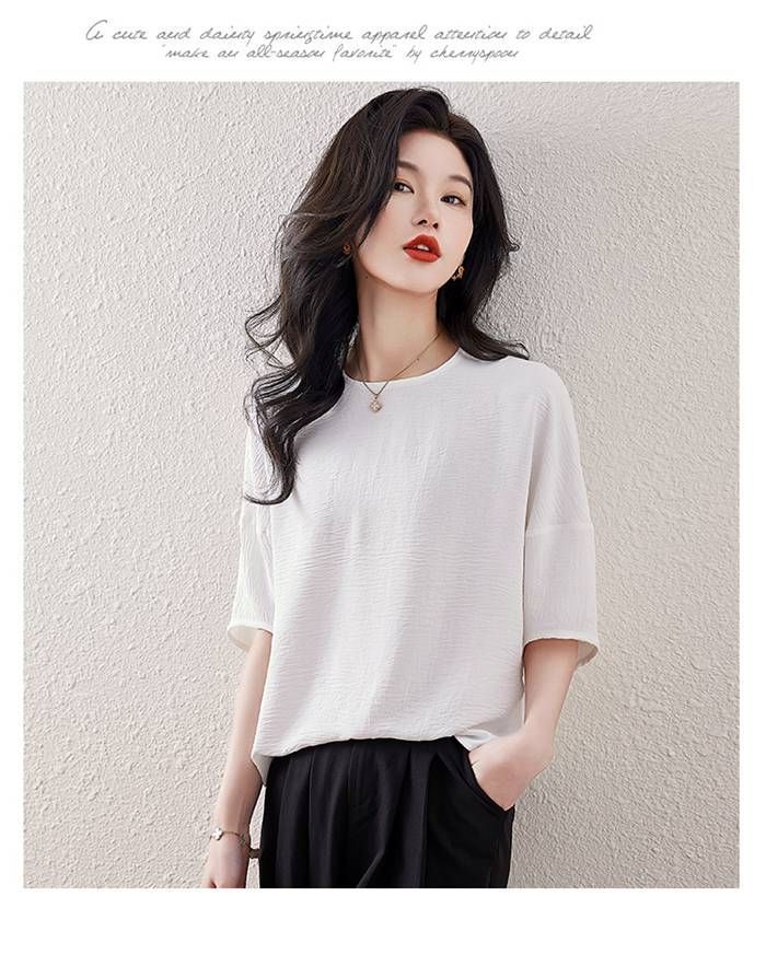 サマー tシャツ レディース ブラウス 半袖 夏 トップス 着痩せ ゆったり 無地 おしゃれ 可愛い 通勤 通学 柔らかい カジュアル ファッション 体型カバー 楽天市場】ブラウス シャツ レディース 半袖 シャツ 春 夏