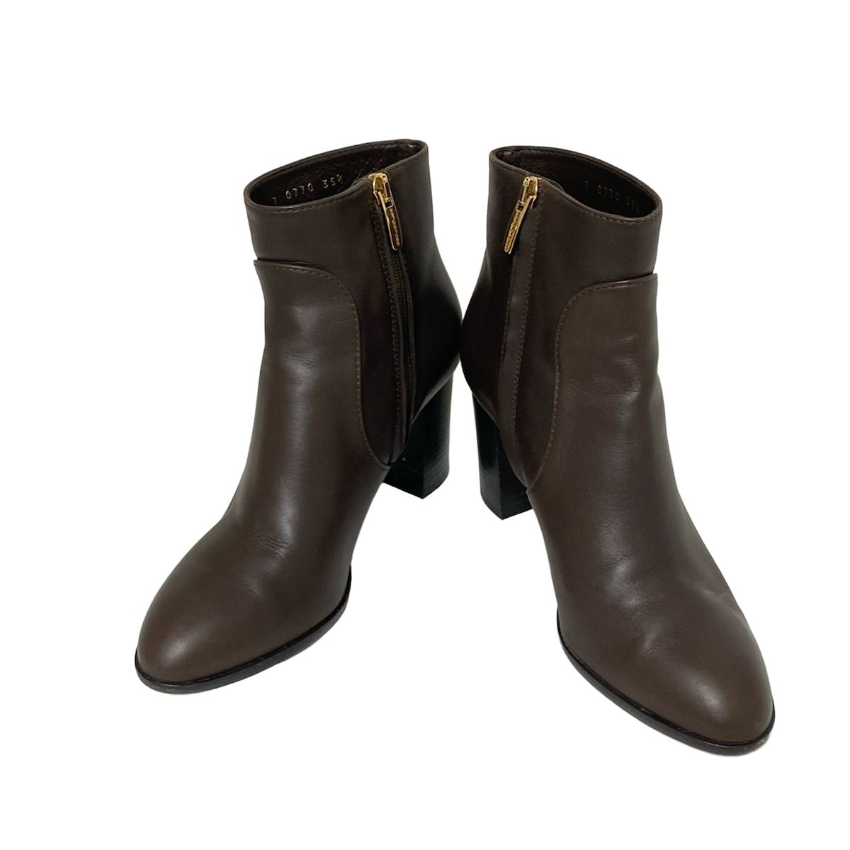 sergio rossi セルジオロッシ ショートブーツ 351 2 レディース - ダークブラウン レザー