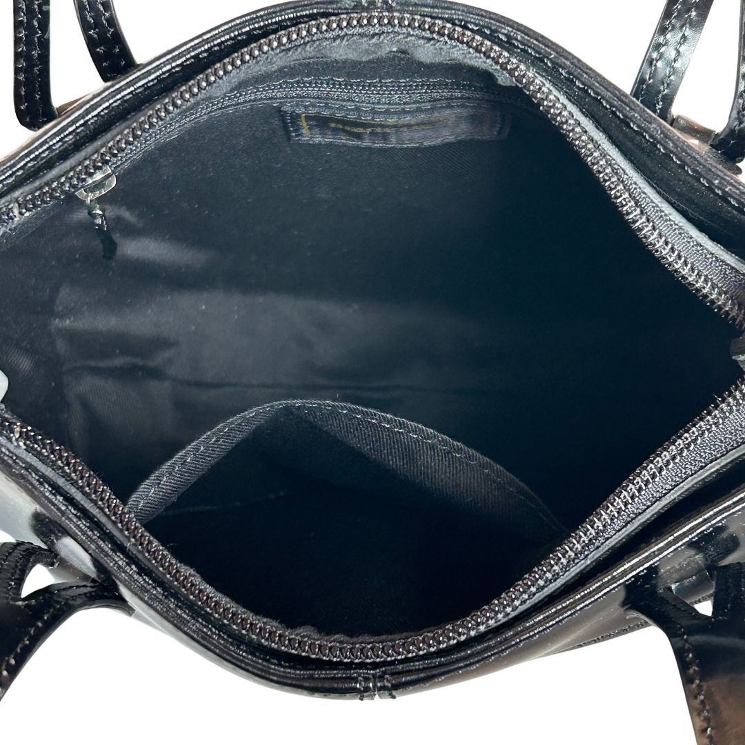 marie claire マリクレール レザー 2ハンドル ブラック シルバー金具  