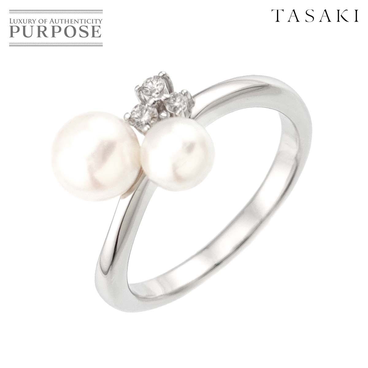 タサキ TASAKI 11号 リング アコヤ真珠 6.1-4.9mm ダイヤ 0.05ct