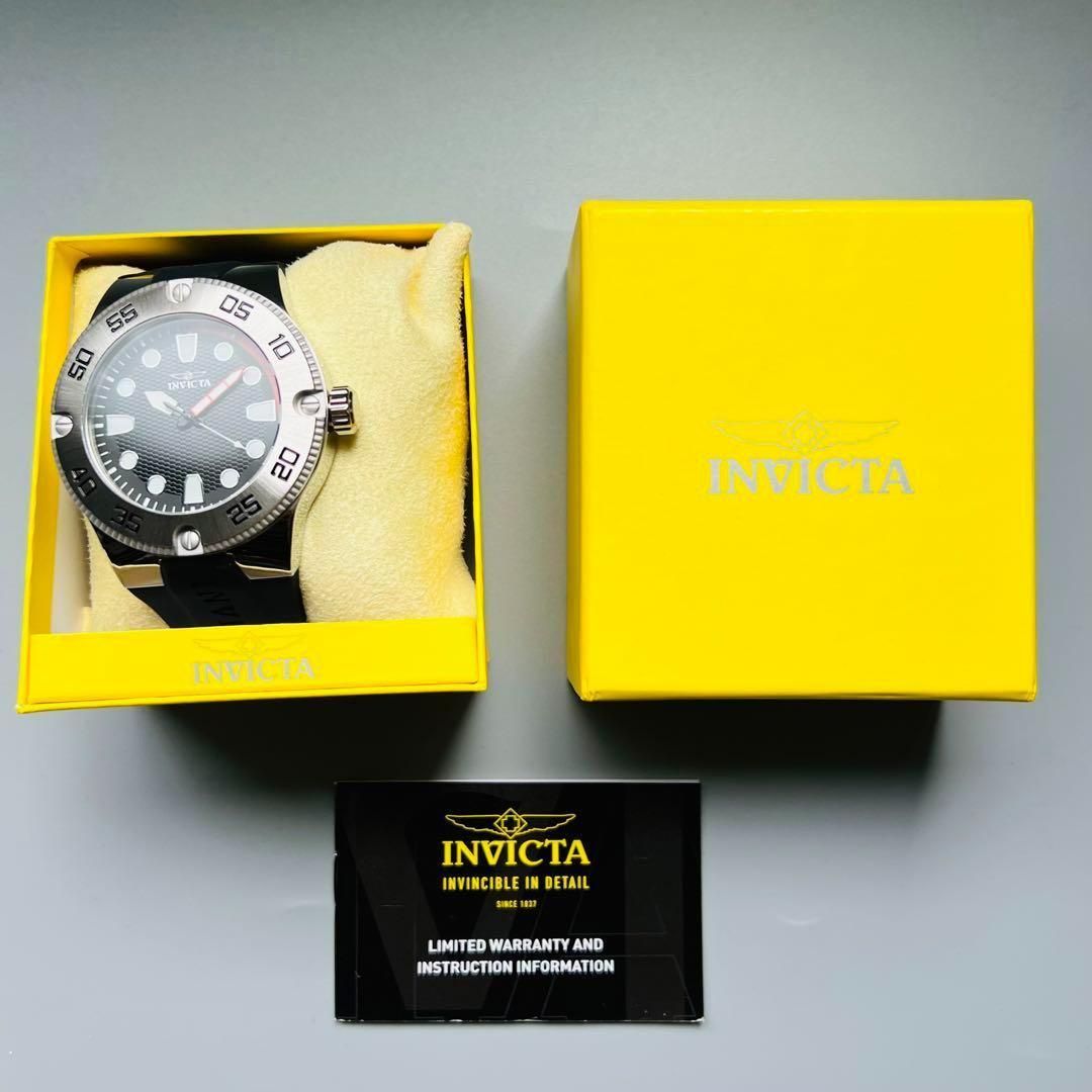 インビクタ INVICTA 腕時計 新品 プロダイバー メンズ 電池式 ブラックバンド 黒 ケース直径52mm クォーツ おしゃれ ゴムバンド  シルバー - メルカリ