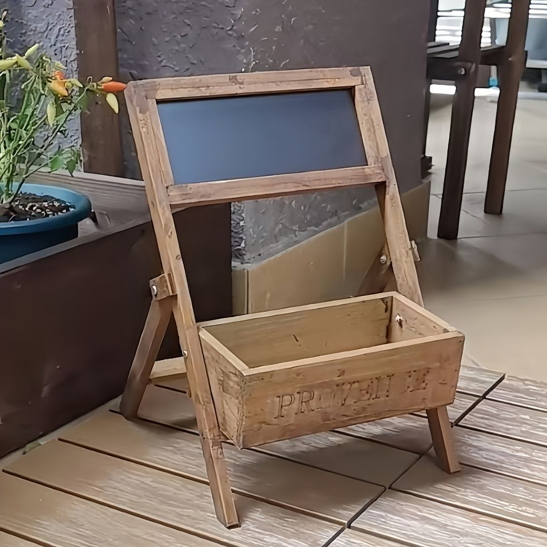 黒板付き 鉢植え 植木鉢 プランターポット フラワーポット ガーデニング 木製 インテリア 屋外 屋内 室内 インテリア用品 ガーデン バルコ