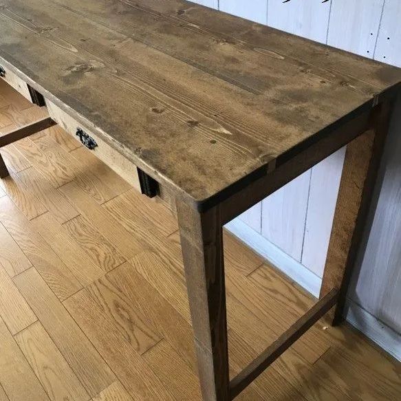 受注製作☆ミシンテーブル・事務机【1400】引出3杯アンティック家具