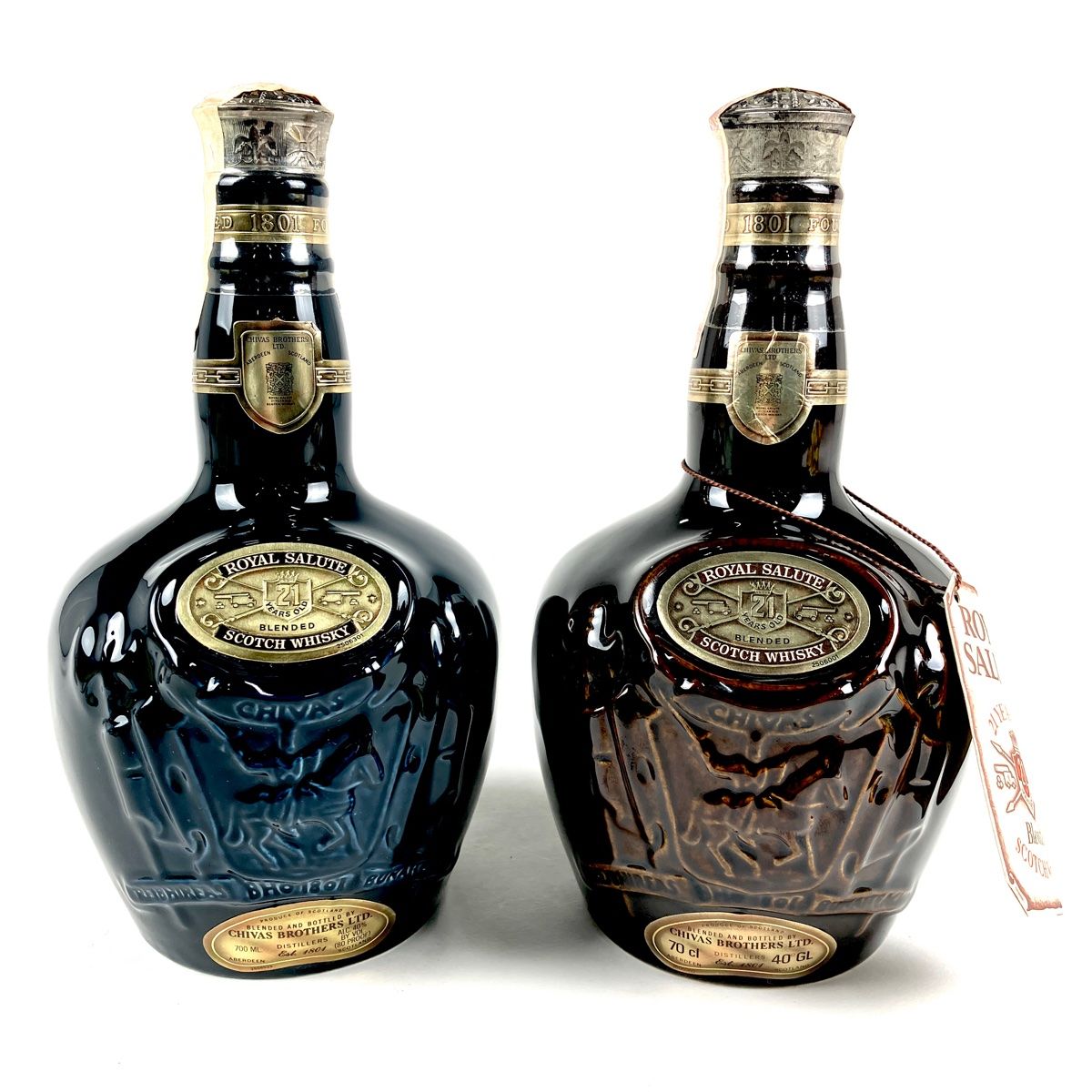 2本 シーバスリーガル CHIVAS REGAL ロイヤルサルート 21年 青 茶