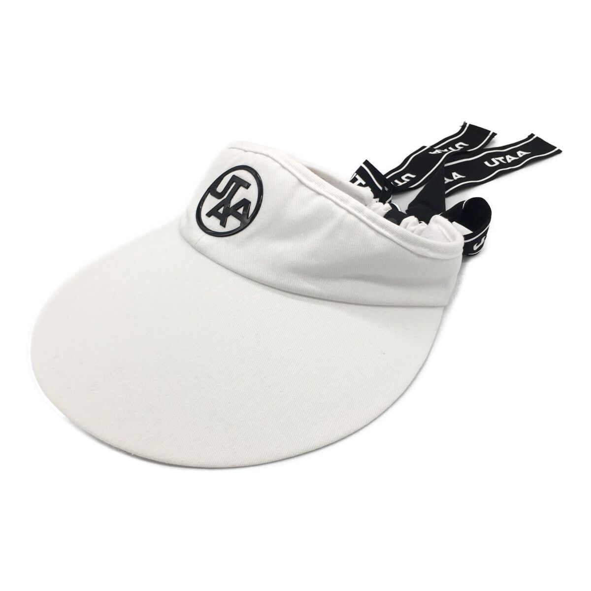 UTAA ユタ レディース ゴルフ リボン付き バイザー キャップ ホワイト