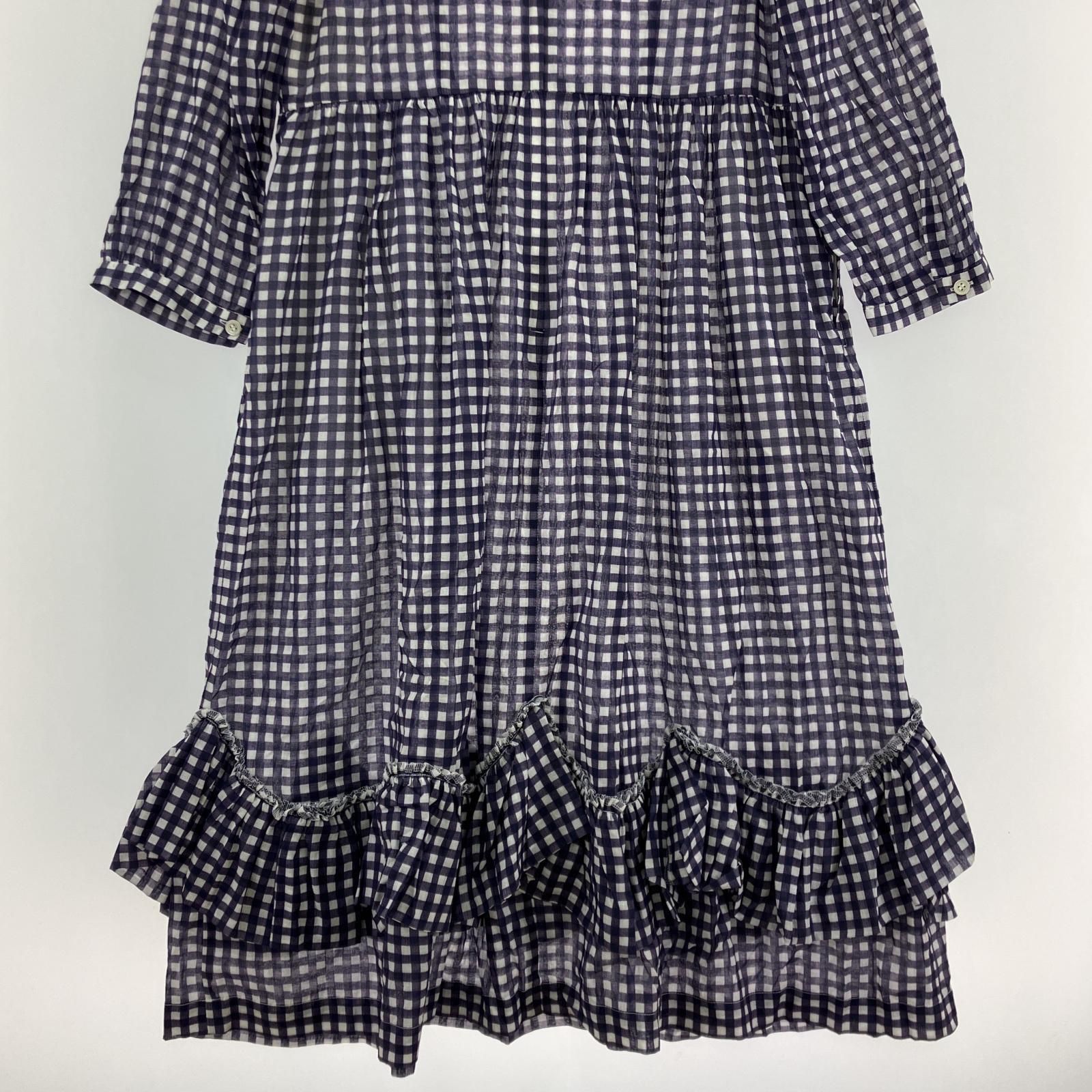 22SS　COMME des GARCONS 　ギンガムチェックフリルワンピース 22SS COMME des GARCONS ギンガムチェックフリルワンピース