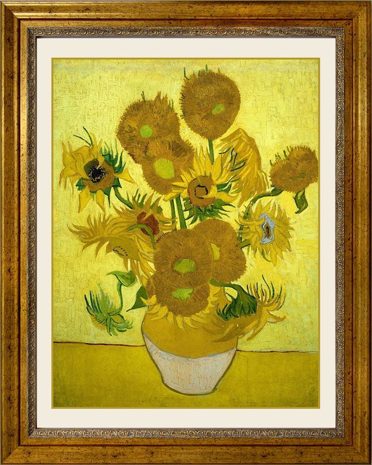 ゴッホ 「アイリスのある花瓶、黄色い背景」 複製画 額付き ゴッホ 「アイリスのある花瓶、黄色い背景」 F6号 額入り 複製画