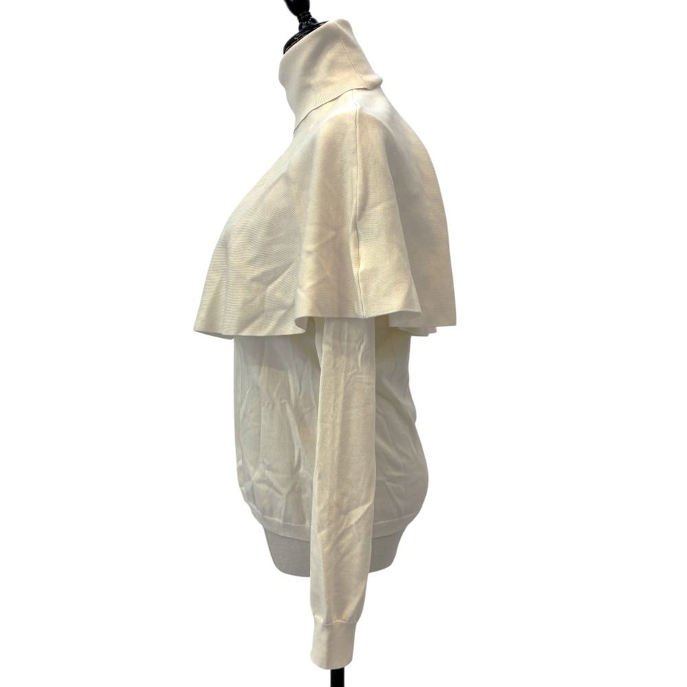 良品 23AW EPOCA エポカ スーパーファインウール ケープレイヤードニット カットソー 40 オフホワイト レディース 古着 中古 EPOCA - 良品 23AW EPOCA エポカ スーパーファインウール ケープ