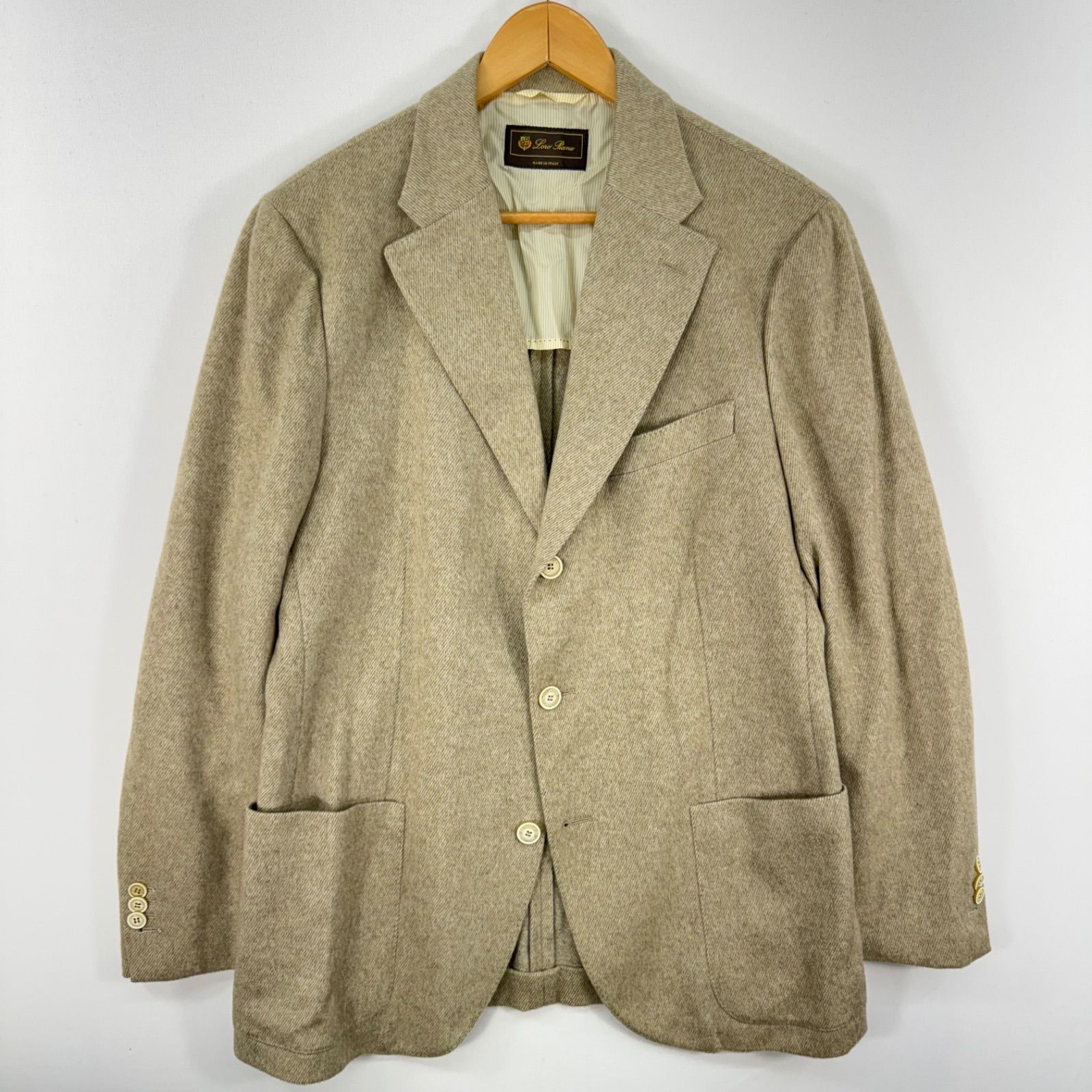 ロロピアーナ Loro Piana 生地 カシミア メンズ ジャケット スーツ テーラード ベージュ系 サイズ50