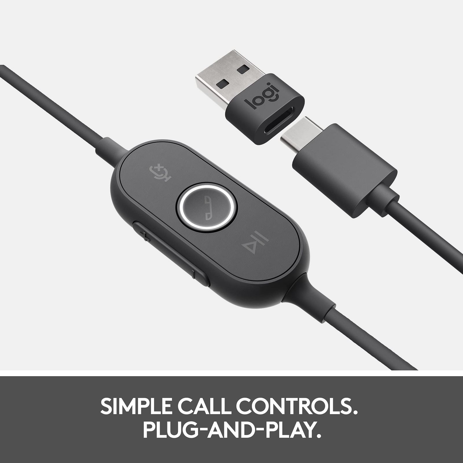 オープンオフィス環境向けの高度なノイズキャンセリングマイク技術を持つマイクロソフトチーム認定 USB-Aアダプター付きUSB-C