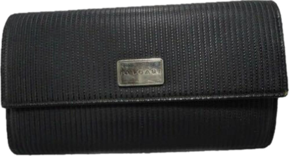 【良品】BVLGARI・ブルガリ・長財布・ミレリゲ・黒・ガンメタル刻印プレート 良品】BVLGARI・ブルガリ・長財布・ミレリゲ・黒・ガンメタル