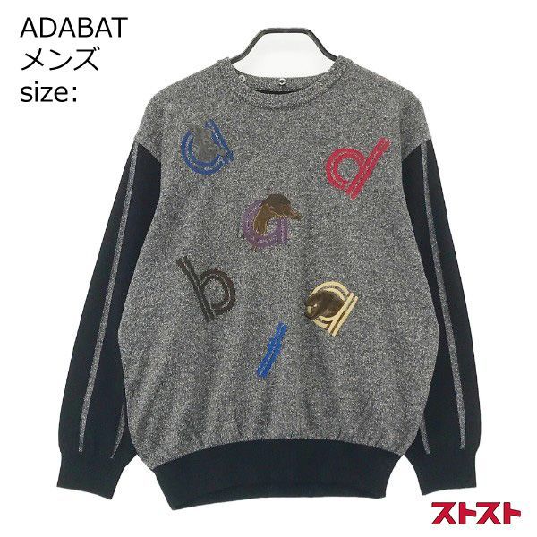 ADABAT アダバット ニットセーター 総柄 ブラック系 46 [240101359410