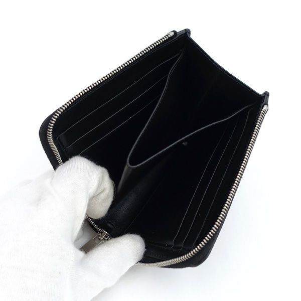 JIL SANDER / ジル サンダー □L字ファスナー コンパクト財布 レザー ブラック エンボス加工 【財布/サイフ/ウォレット/wallet/コイン】  ブランド - メルカリ