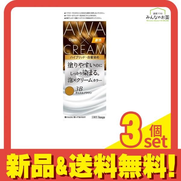 ビゲン 泡クリームカラー 白髪用 3Bキャメルブラウン 1組入 3個セット まとめ売り