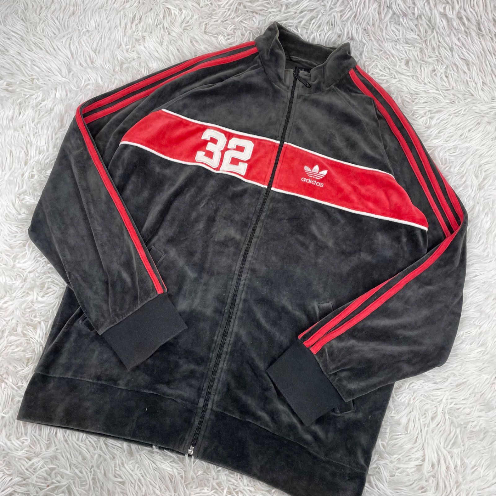 00s adidas アディダス ベロアトラックジャケット ジャージ 32 