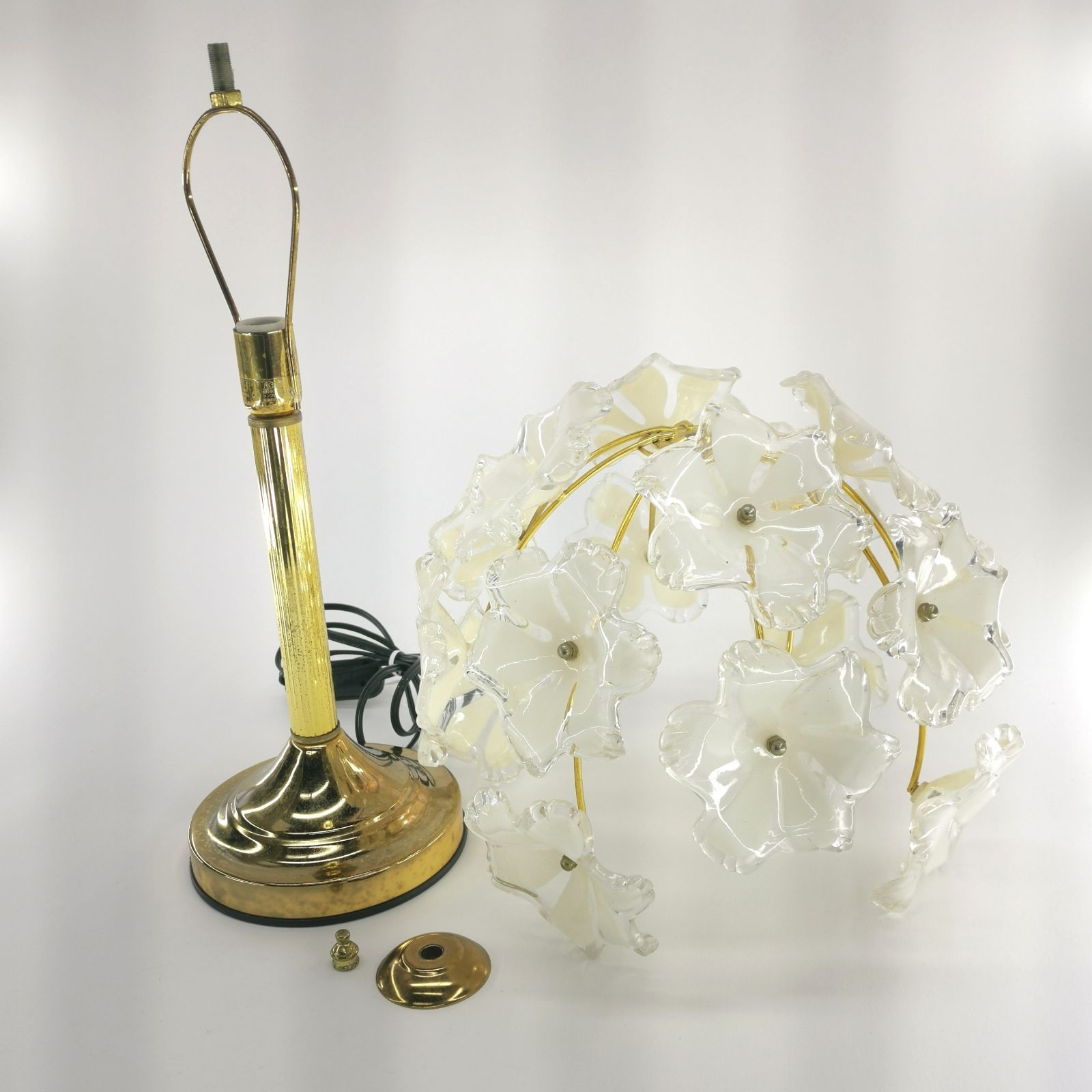 極美品✨アンティーク 卓上スタンドランプ キシマ 送料無料 匿名配送 レア 希少 キシマ アンティーク 花柄テーブルランプ 卓上ランプ ガラス