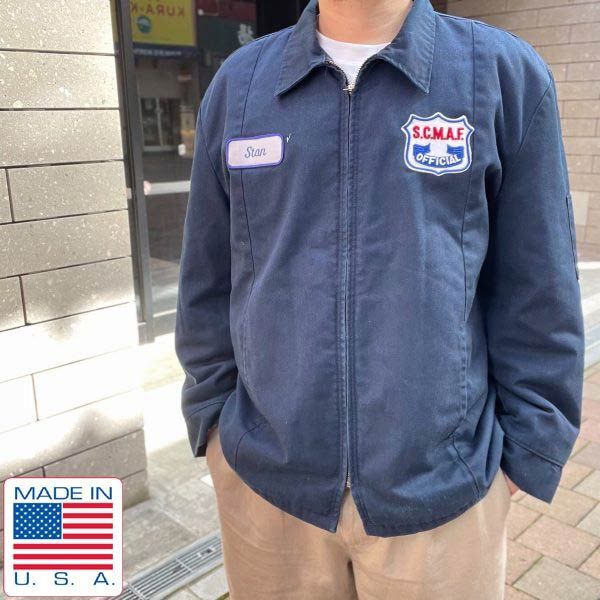 70s RED KAP 内キルティング ワークジャケット 紺系 XL ネイビー アメリカ製 ビンテージ D148-18-0008ZV