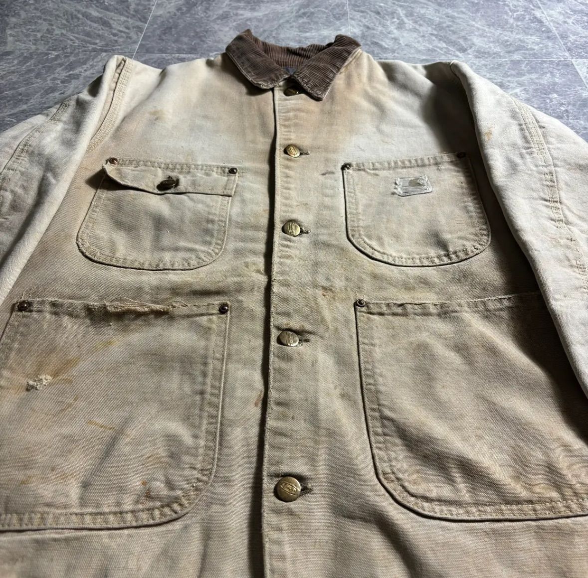 【JT商品】 60’s Carhartt チョアコート デカCボタン 60s カーハート carhartt プリントタグ デカCボタン チョアコート