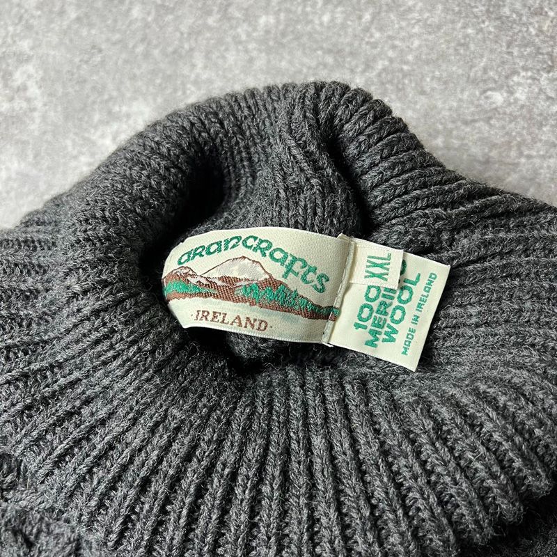 アイルランド製 aran crafts タートルネック メリノ ウール 
