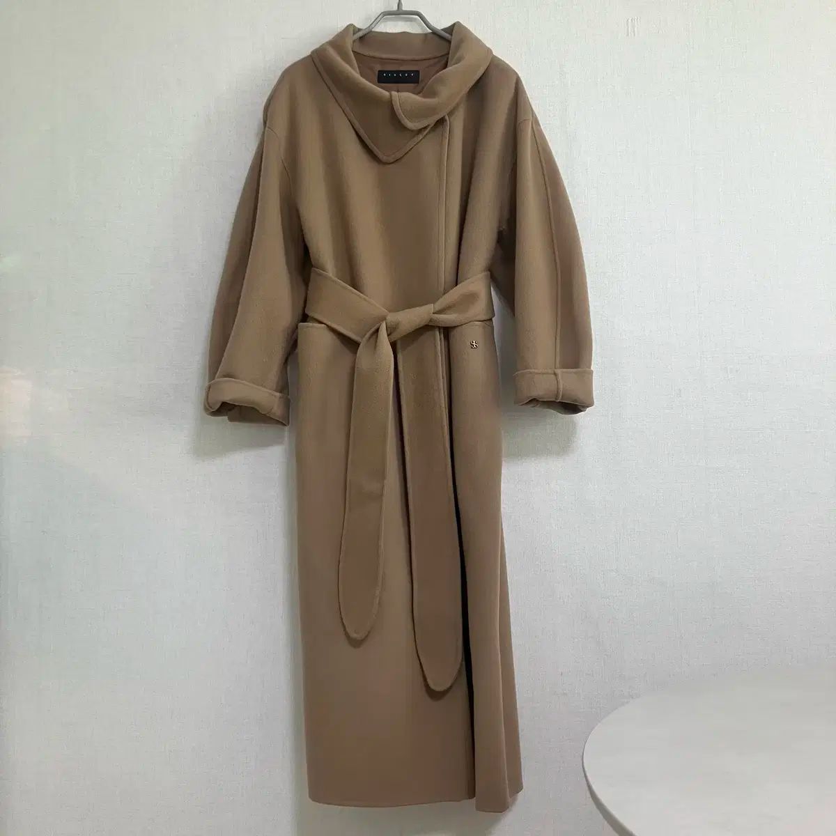 SISLEY シスレー ハイネック キャメル ベルト付き ロングコート