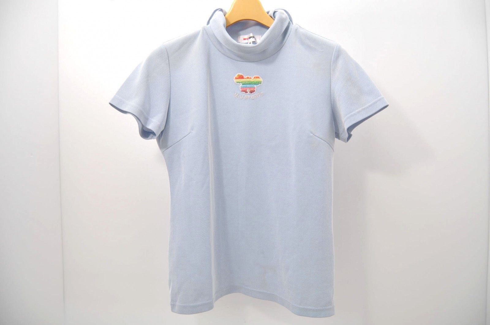 中古 レディース ミエコウエサコ MIEKO UESAKO 半袖シャツ 40(M) 水色 タートルネック カットソー