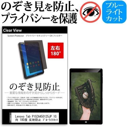 Lenovo Tab P10ZA450125JP 10.1インチ 覗き見防止 のぞき見防止 プライバシー 保護 フィルム 左右２方向 180度 反射防止 ブルーライトカット jgs bgt
