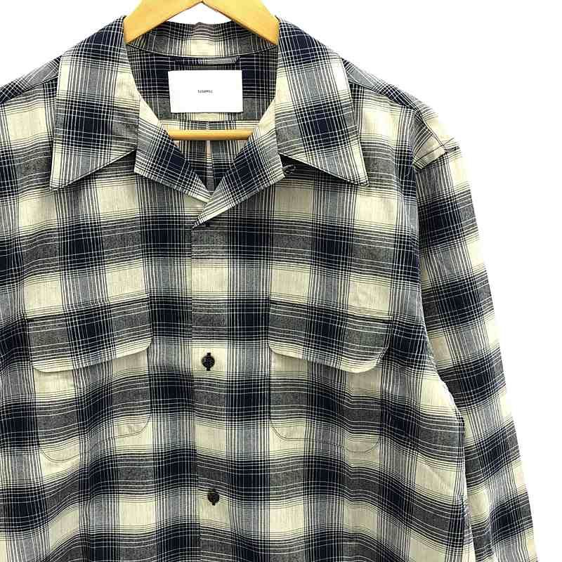 sugarhillオンブレシャツ UNUSED × Sugarhill - Open Collar Ombre Check Rayon Shirt