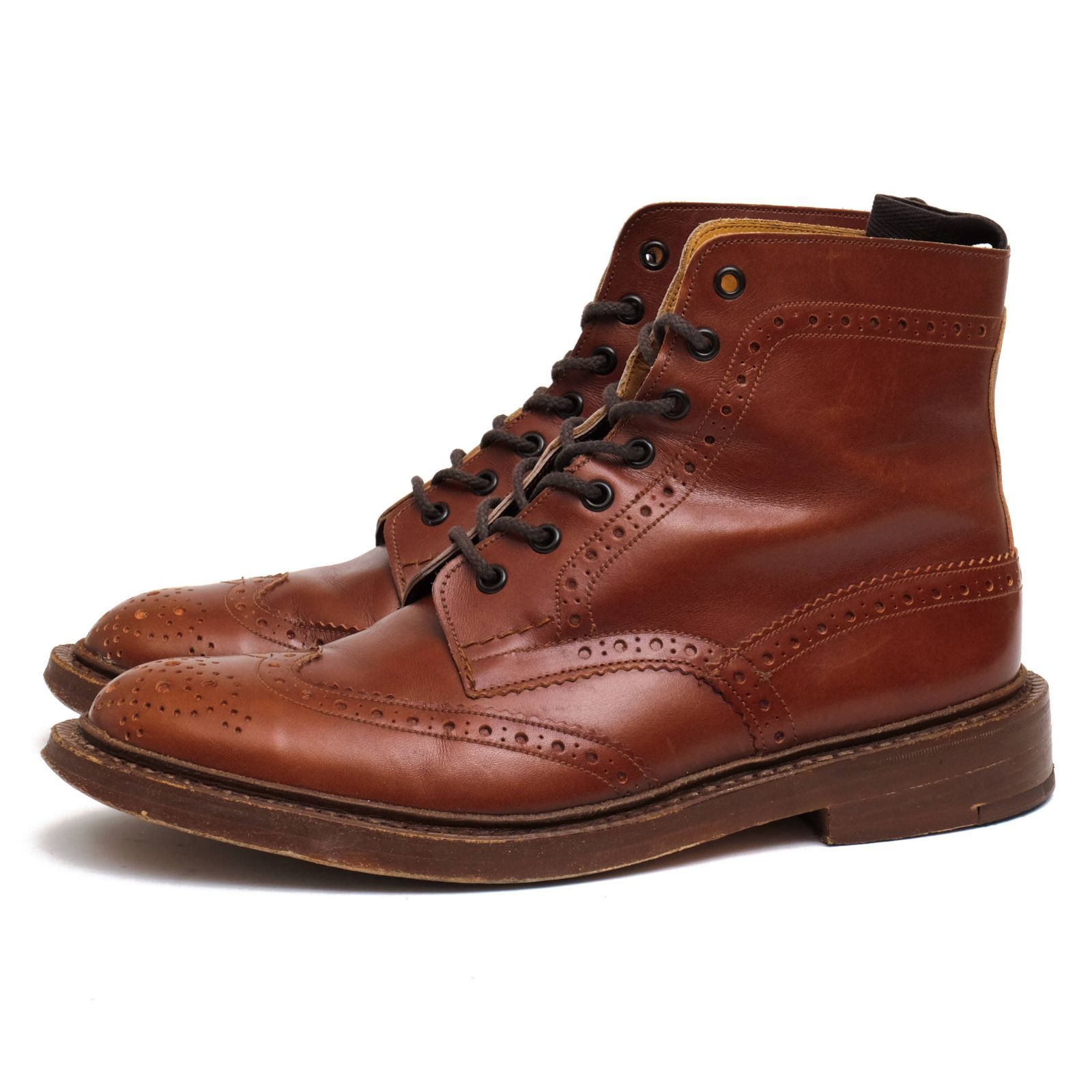 トリッカーズ／Tricker's レースアップブーツ シューズ 靴 メンズ 男性 男性用レザー 革 本革 ブラック 黒 M2508 MALTON  モールトン Brogue Boots ダブルソール カントリーブーツ ウイングチップ レザーソール グッドイヤーウェルト製法 