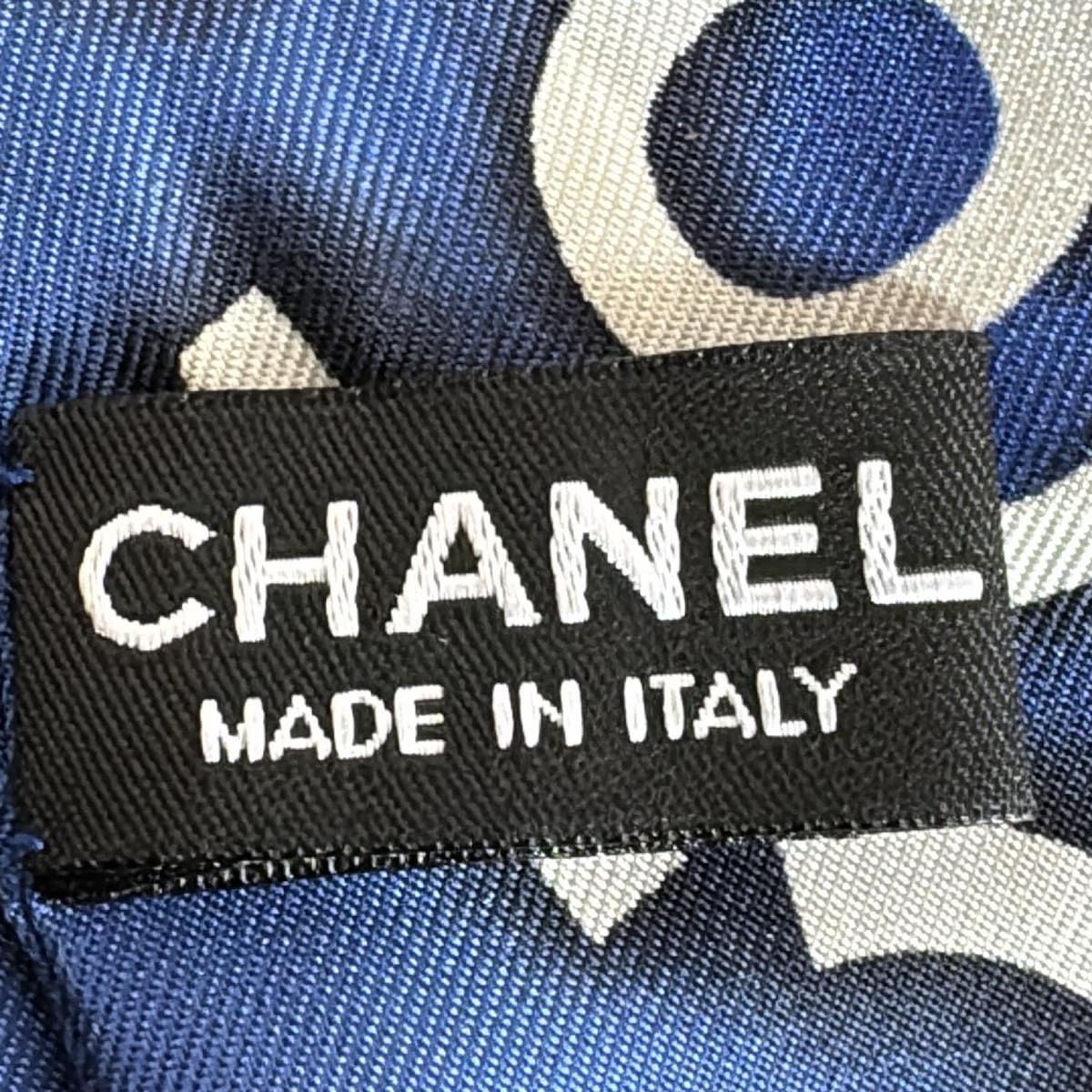 CHANEL　スカーフ　ブルー CHANEL - シャネル CHANEL スカーフ コットン ブルー系 中古 新