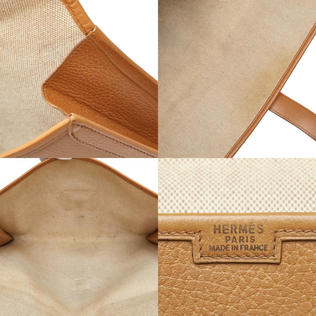 エルメス ジジェGM セカンドバッグ クラッチバッグ ブラウン レザー  