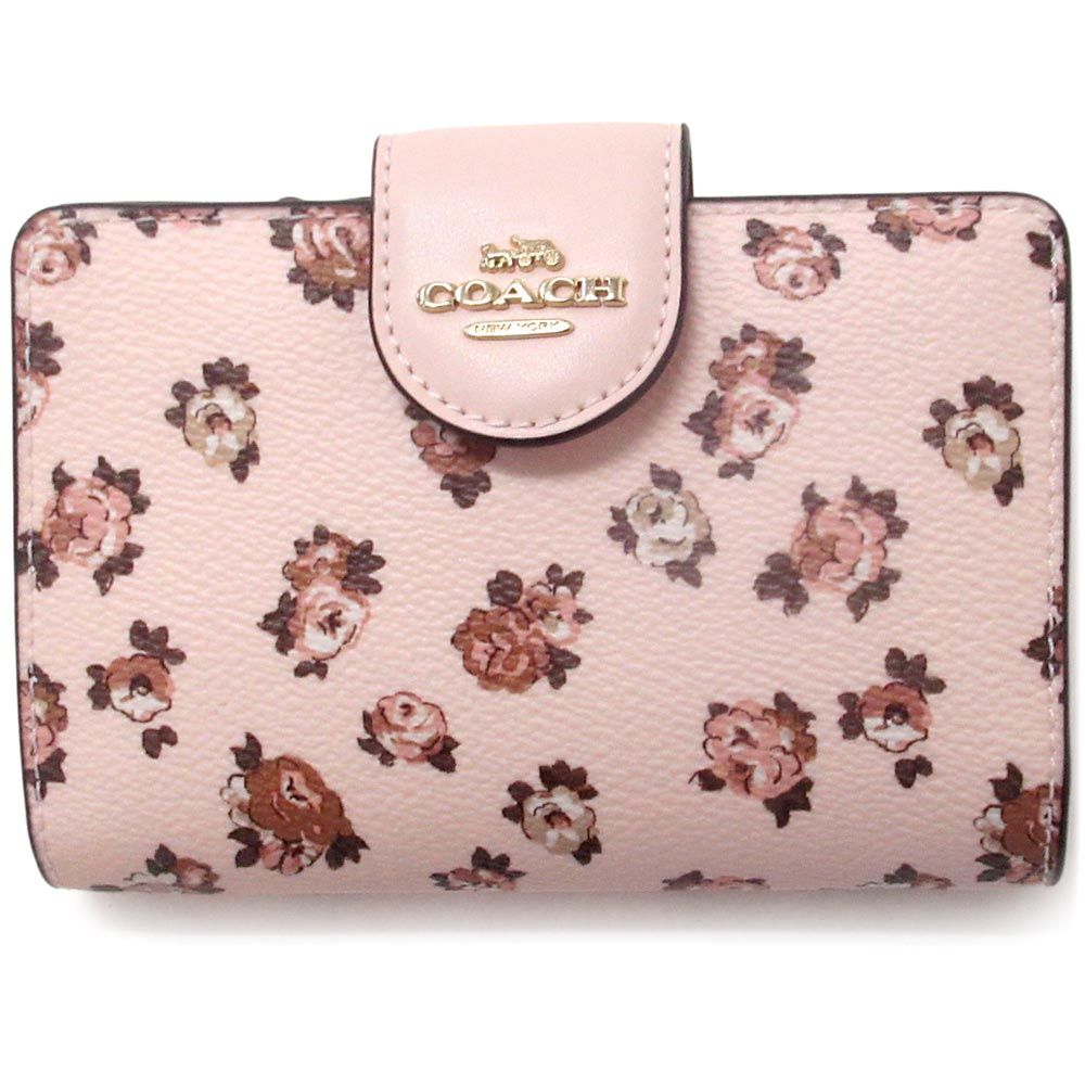 【新品 未使用】コーチ 財布 COACH アウトレット フラワープリント フローラル 花柄 二つ折り財布 CZ343 08XKE