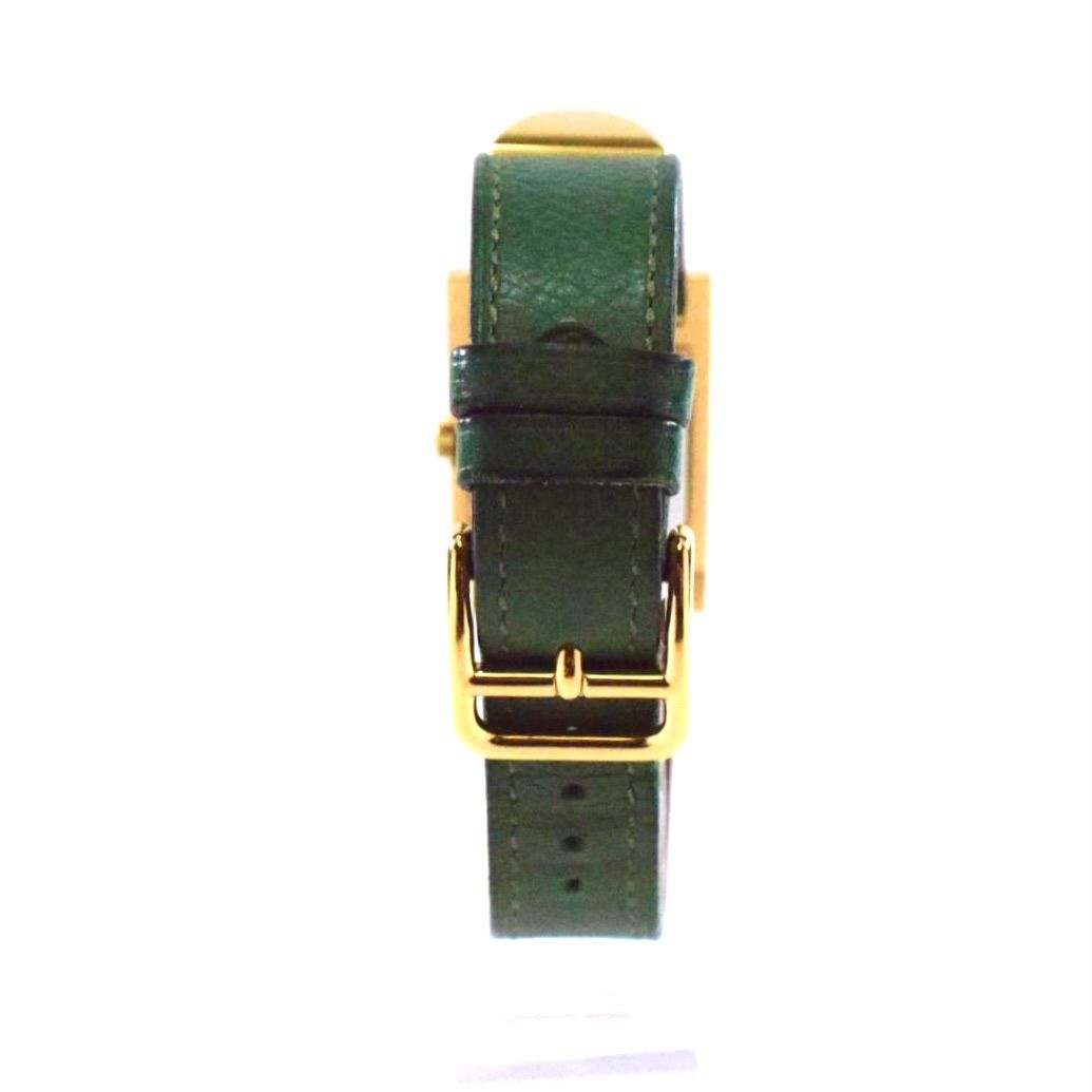 エルメス メドール 腕時計 グリーン×ゴールド ブレスレット 革ベルト