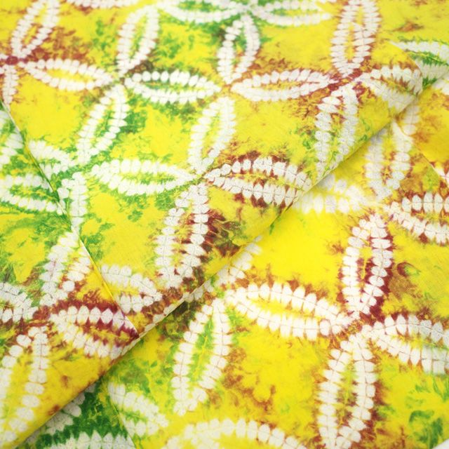 超美品　有松絞り　綿　本染　浴衣　総絞り　着物　夏物　155 レモンイエロー 超美品 有松絞り 綿 本染浴衣 総絞り 浴衣 着物 夏物 153 紺