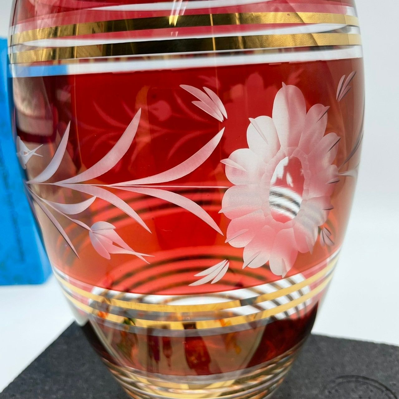 ボヘミアングラス花瓶お宝新品未使用 ボヘミアングラス花瓶お宝新品未使用