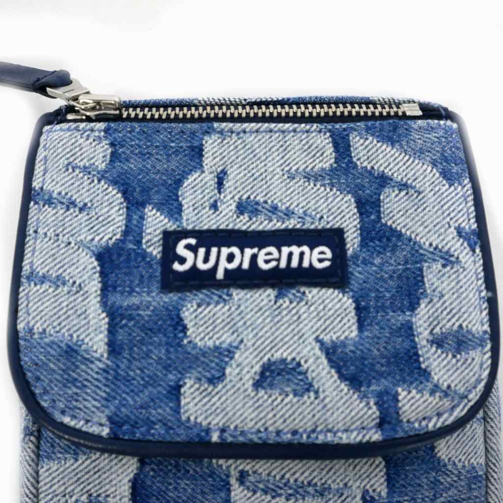 シュプリーム SUPREME 22SS Fat Tip Jacquard Denim Neck Pouch ファット ティップ ジャカード デニム  ネック ポーチ ショルダーバッグ 総柄 ブルー - メルカリ