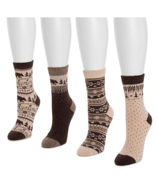 ムクルクス レディース 靴下 アンダーウェア Women s Holiday 4 Pair Pack Socks Brown ivory DECORATOM_COM_BR