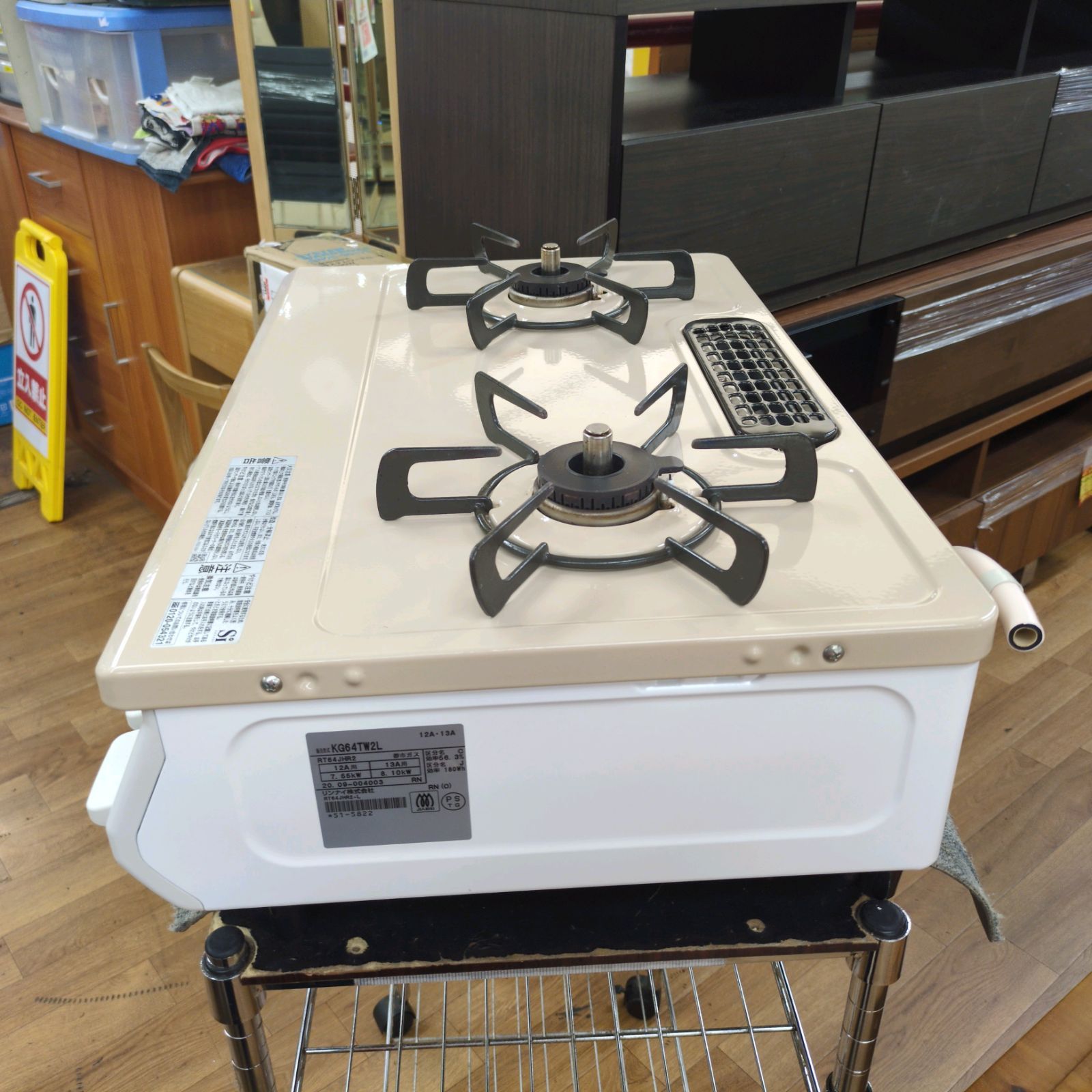 J330☆小凹み有り☆Rinnai☆都市ガスコンロ☆水無し片面焼きグリル