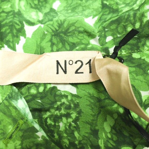 N°21 ヌメロヴェントゥーノ ボウタイ シルク ブラウス シアー 花柄 36
