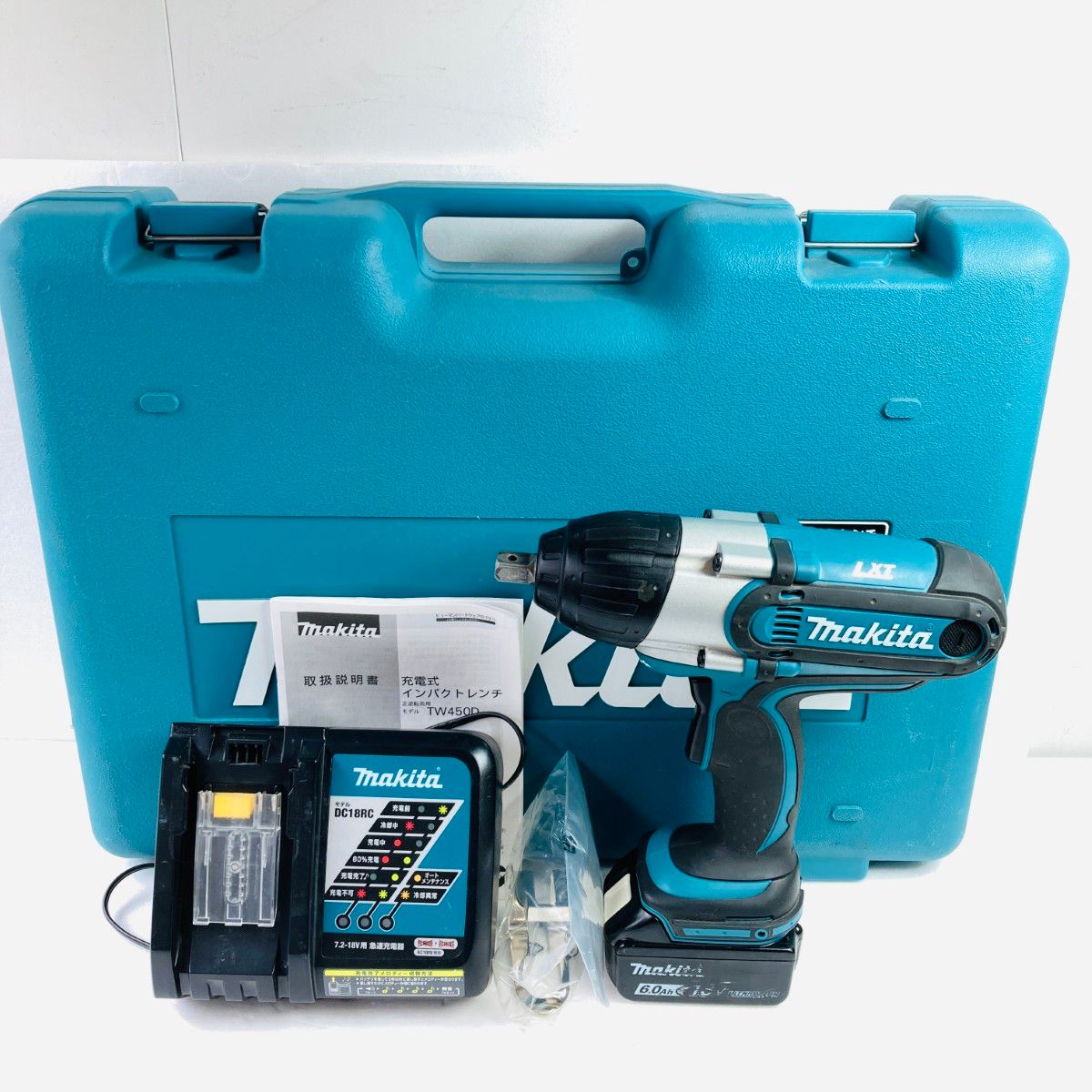 ＊＊MAKITA マキタ 18V 充電式インパクトレンチ 12.7sq 380Nm バッテリ1個 充電器 ケース付 TW450D ブルー