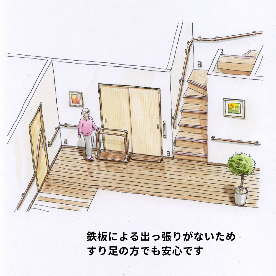 床に貼る木製手すり【正規品・新品】スタンバーフローリング廊下